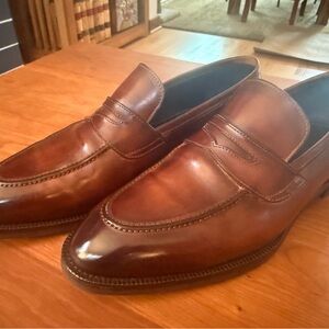 Di Bianco Men's Brown Leather Slip-On Loafers